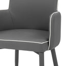 Poltrona Imbottita 56,5x53x87 cm in Similpelle Plana Grigia-3