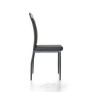 Sedia Jet 50x44x96 cm in Similpelle Grigia Jet con Fascia Bianca-3