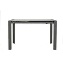 Tavolo Allungabile 75,5x80x123/183 cm in Metallo Piano in Vetro Temperato Seller Grigio-2