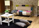 Divano Letto 1 Piazza e Mezzo 140x75x88 cm in Metallo e Tessuto a Quadri Super Multicolor-8