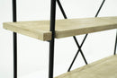 Scaffale 5 Ripiani 127x44x211 cm in Ferro e Legno Fox Nero-3