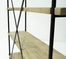 Scaffale 5 Ripiani 127x44x211 cm in Ferro e Legno Fox Nero-6