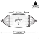 Amaca da Giardino 2x1,4m in Cotone Max 150 Kg Primula Bianca-5