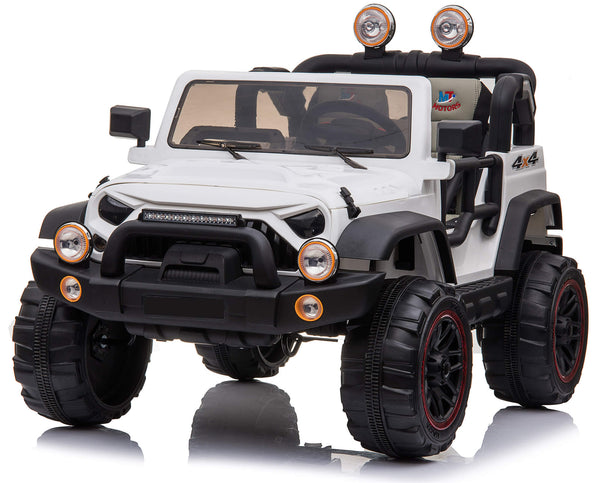 sconto Macchina Elettrica per Bambini 2 Posti Maxi Fuoristrada 12V Happy Kids Bianca