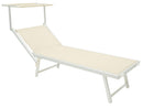 Lettino Prendisole da Giardino 189x61x38 cm in Alluminio e Textilene Simba Taupe-1