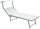 Lettino Prendisole da Giardino 189x61x38 cm in Alluminio e Textilene Simba Bianco